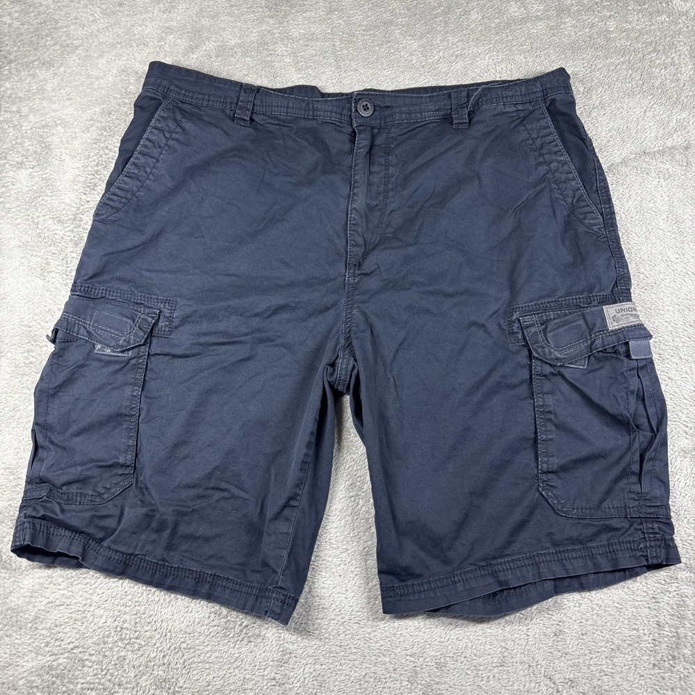UNIONBAY Men's Size 38 Relaxed Fit Cargo Shorts Navy Blue Cotton Blend